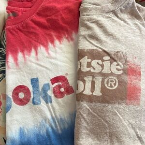 Red and Blue Tie-Dye Bazooka and Tootsie Roll T Shirts for boys or girls